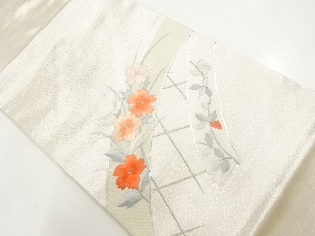 JAPANESE KIMONO / VINTAGE NAGOYA OBI / EMBROIDERY / FLOWER